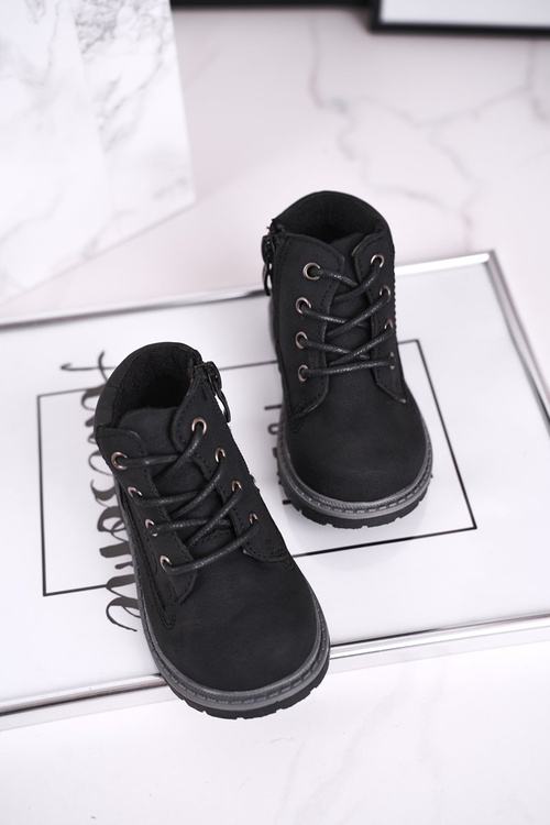 Чоботи дитячі теплі чорні Moa