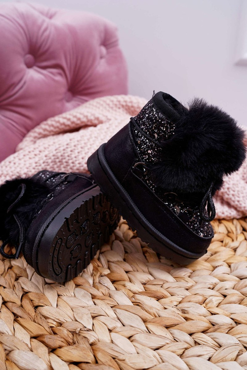 Дитячі снігові черевики з флісом Чорні Мінні Маус