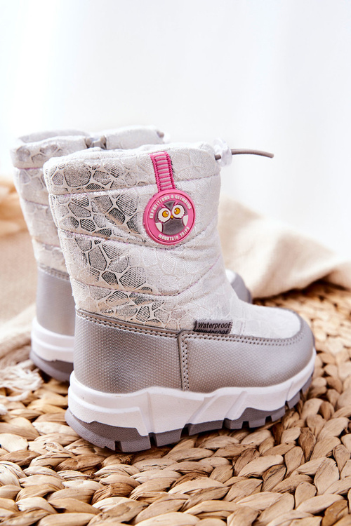 Дитячі розігрівальні сноуботи на блискавці Лаос срібло-білий