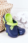 Дитячі поролонові тапочки Crocs Navy Blue-Green Oliver