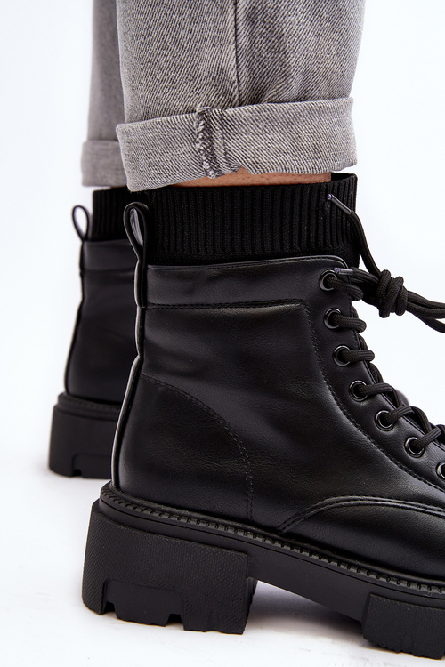 Жіночі чорні зимові черевики з носком Rivella