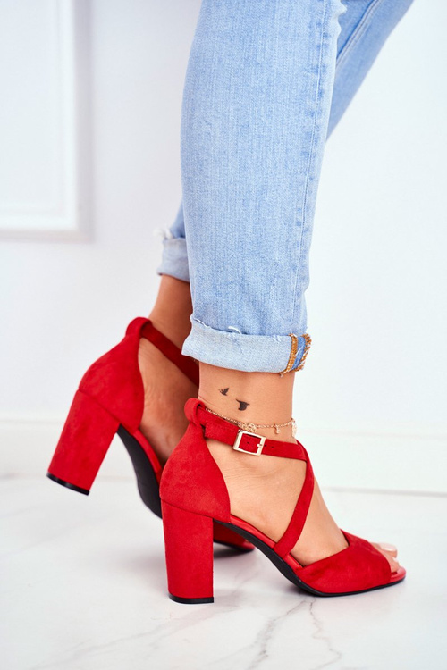 Жіночі босоніжки на шпильці Sergio Leone Red SK865