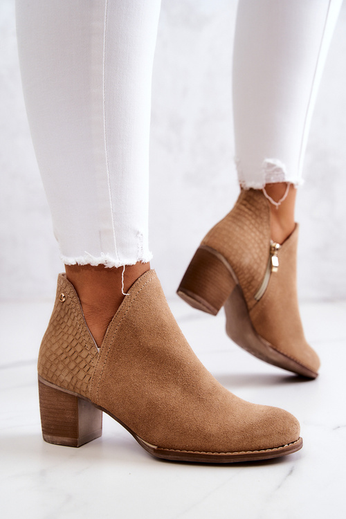 Жіночі шкіряні чоботи на каблуці Camel Larsa