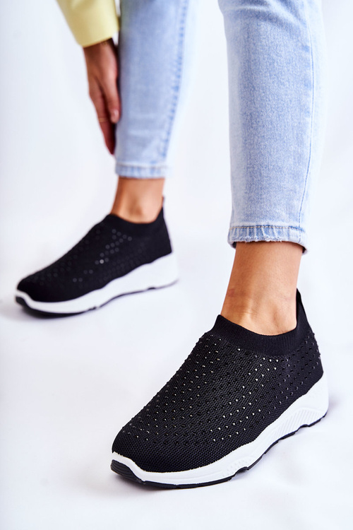 Жіноче спортивне взуття з цирконами Чорний Calsey