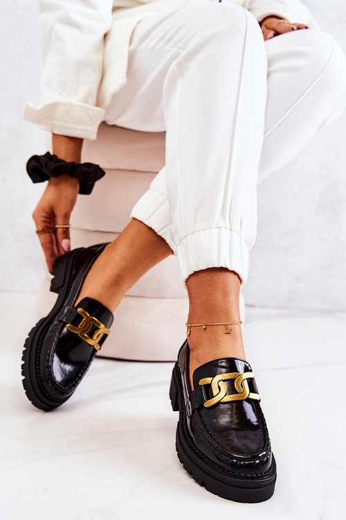 Лаковані лофери з декором La.Fi 210031B-NL Чорні