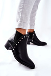 Жіночі черевики челсі на блочному каблуці Чорні човники