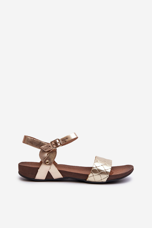 Zazoo 40027 Жіночі шкіряні босоніжки золоті