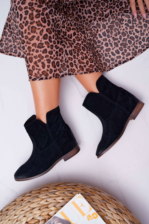 Жіночі чоботи на плоскій каблуці чорні Nicole 2419