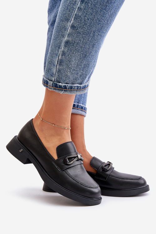 Жіночі мокасини з натуральної шкіри Vinceza 62181 Чорні