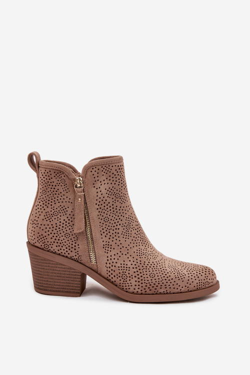 Жіночі ковбойські черевики на каблуку S.Барски HY52-538 Бежеві