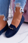 Жіночі комфортні замшеві мокасини темно-сині Anzio
