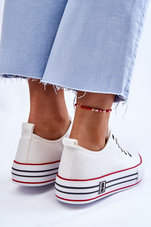 Жіночі тканинні кросівки на платформі Big Star LL274180 Білі