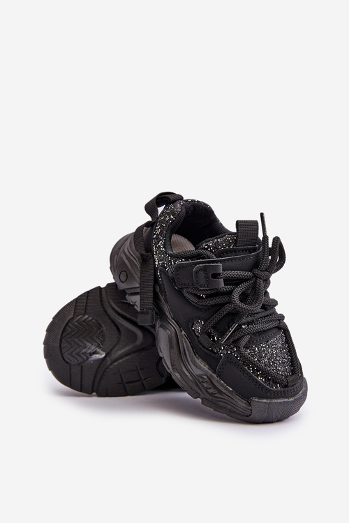 Дитячі кросівки прикрашені паєтками Чорна Ліатома
