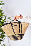 Плетена пляжна сумка Basket NOBO XK0370 Beige-Black