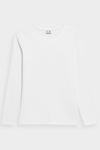 Гладка футболка з довгим рукавом 4F біла 4FWMM00TLONF376-10S