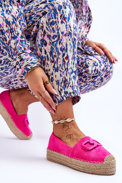 Жіночі класичні еспадрільї на платформі фуксія Морін