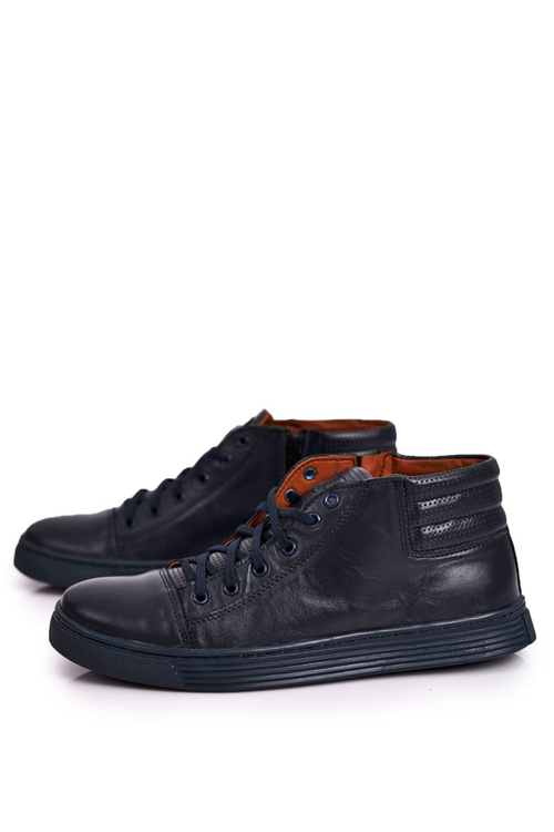 Чоловічі шкіряні кросівки BEDNAREK темно-сині