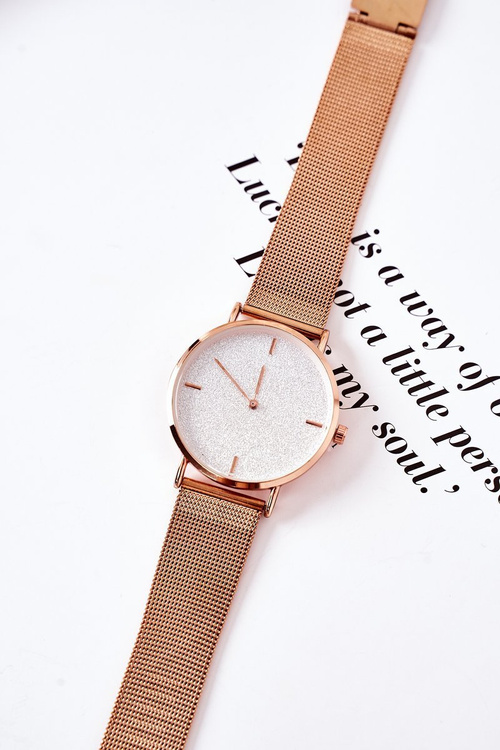 Годинник із блискучим циферблатом Michael John Rose Gold