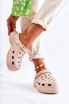 Жіночі поролонові тапочки Crocs Beige Coline