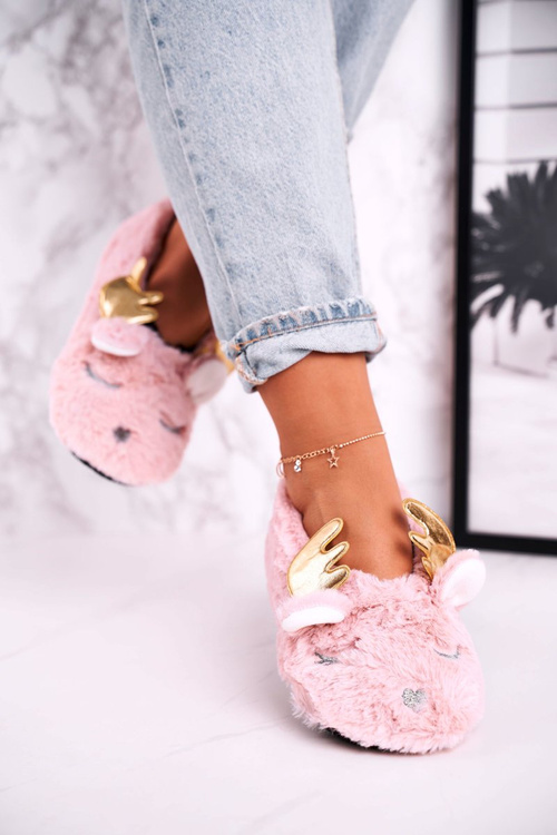 Різдвяні ізольовані пухнасті тапочки рожеві дзвіночки