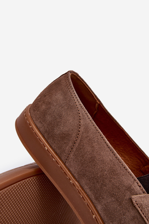 Чоловічі замшеві лофери Zazoo 1566 Коричневі