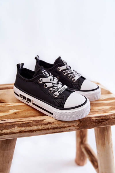 Дитячі шкіряні кросівки BIG STAR KK374043 Чорно-білі