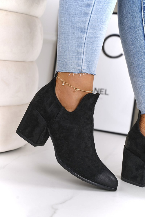 Чоботи жіночі на каблуці Vinceza 21-10558 Чорні