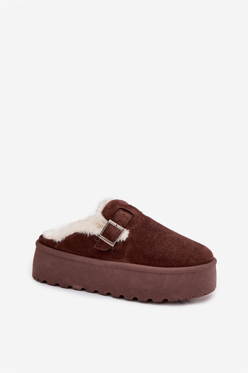 Жіночі Снігові Черевики З Мехом Та Пряжкою На Платформі Шоколадні Jessina