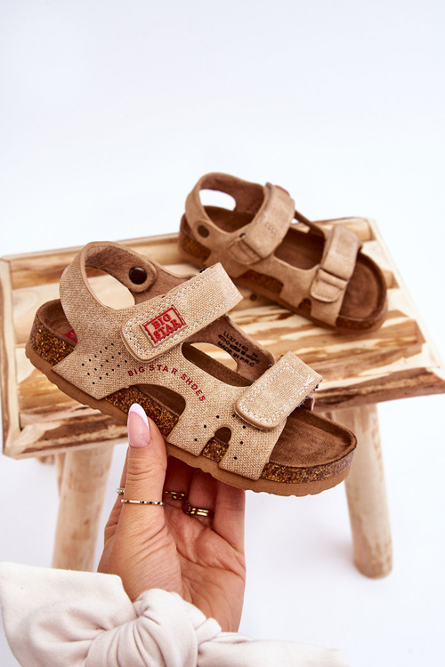 Дитячі легкі босоніжки на липучці Big Star LL374140 Бежеві