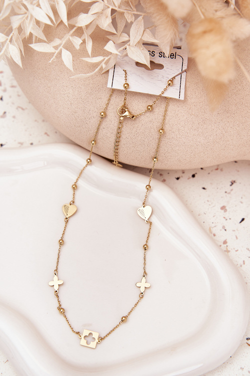 Кулонний ланцюжок з нержавіючої сталі золотий