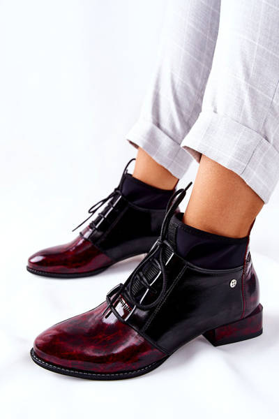 Шкіряні черевики Maciejka 04744-29 Marbled Maroon