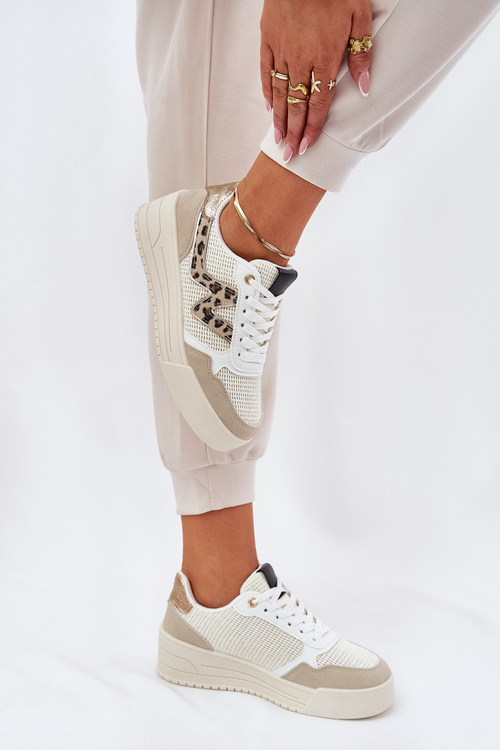 Жіночі Спортивні Черевики На Платформі Леопардові Бежеві Lorori