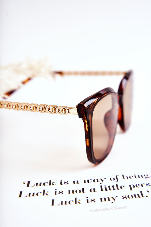 Жіночі мармурові сонцезахисні окуляри V130035 Коричневі