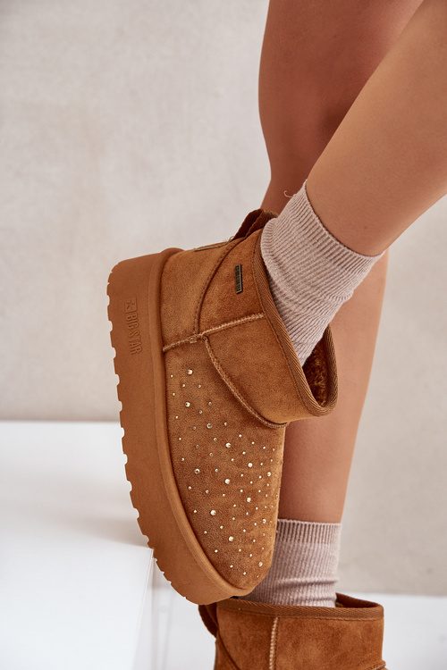 Снігові черевики з декором на платформі Big Star OO274A104 Camel