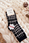Жіночі теплі шкарпетки решітка чорно-білі