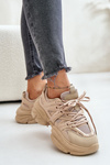Жіночі кросівки на масивній підошві бежеві Amoserna
