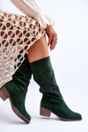 Жіночі ажурні замшеві чоботи Green Enrissa