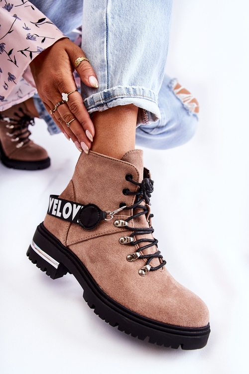 Замшеві теплі черевики з поясом Коричневі Aurelio