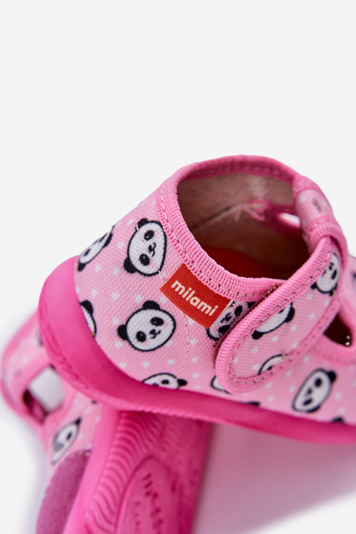 Тапочки Milami Дитячі Еластичні На Липучках У Панди Рожеві Ambette
