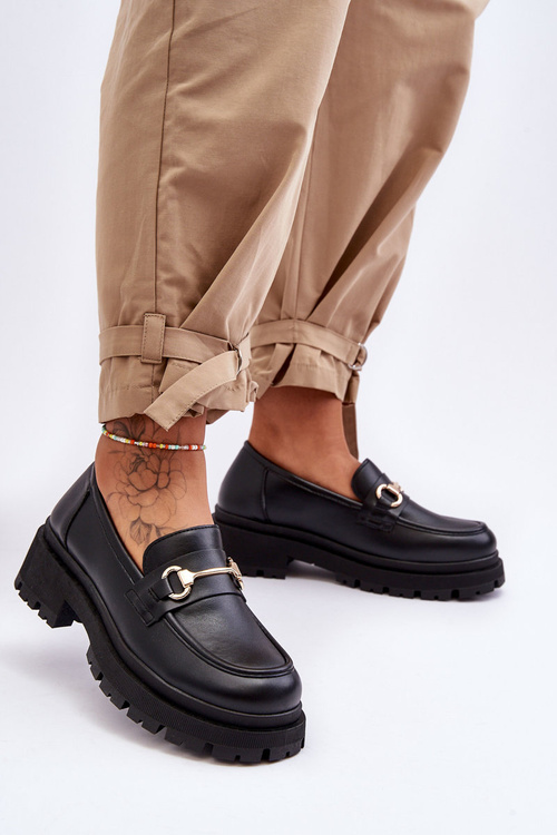 Жіночі класичні мокасини на платформі Black Miracle