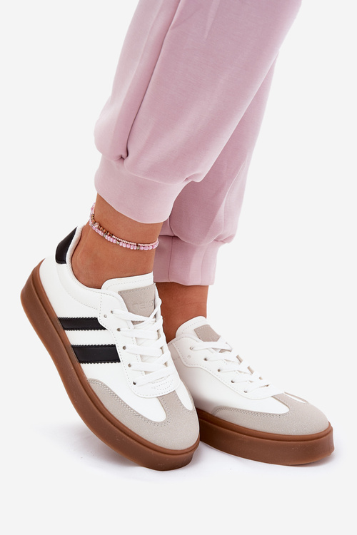 Жіночі Кросівки На Платформі З Еко Шкіри Білі Elaraven