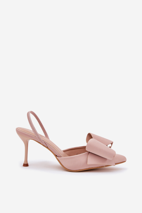 Туфлі З Відкритими Пятами І Бантом Бежеві Eklevia