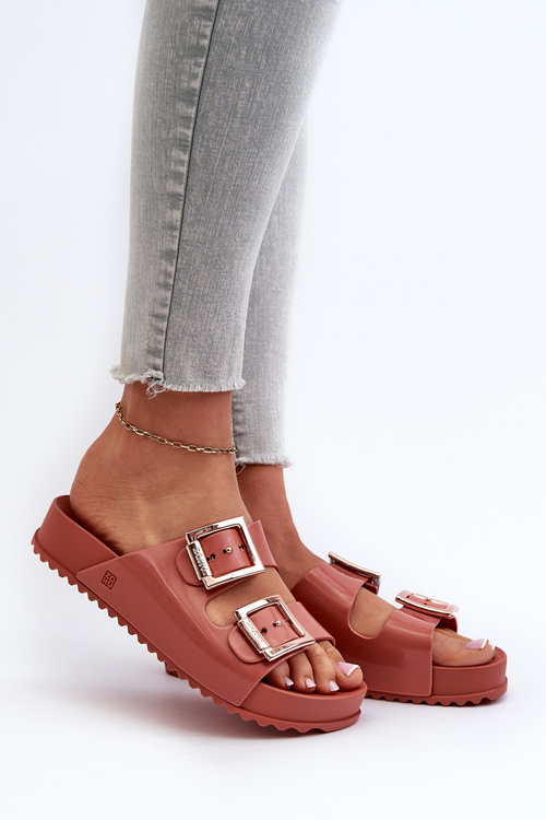 Жіночі шльопанці з пряжками ZAXY JJ285246 Dirty Pink