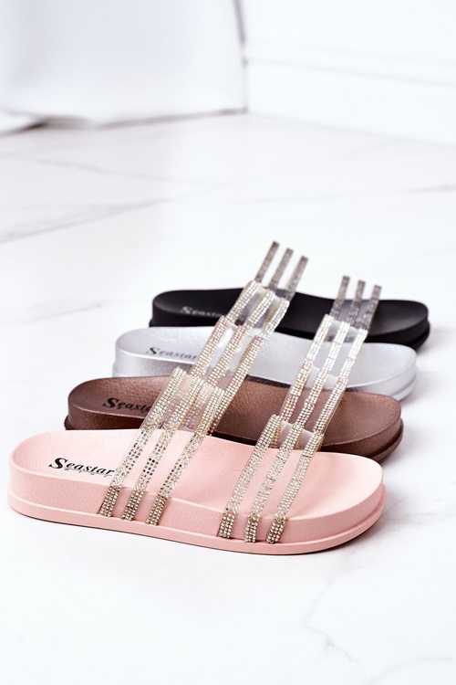 Гумові тапочки з кубічним цирконієм рожевого золота Сумую за тобою