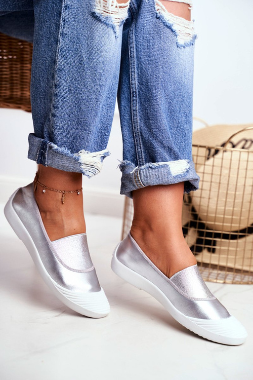 Кросівки на сліпах Срібні Justy