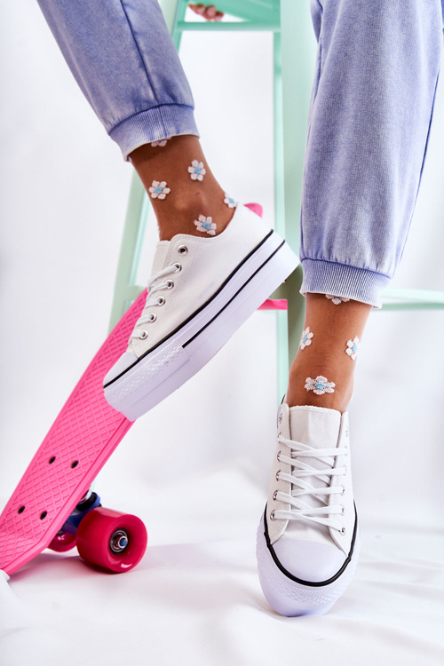 Жіночі кросівки на масивній платформі білі Farona