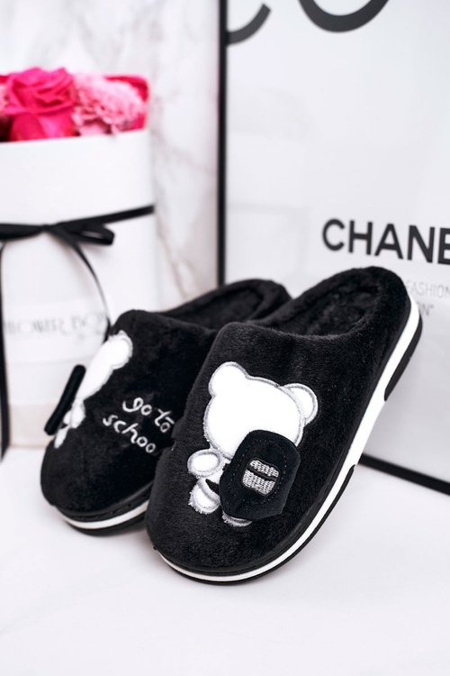 Дитячі домашні тапочки з ведмедиком Чорним Go To School