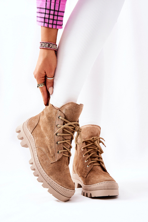 М'які замшеві черевики Trappers Camel Cressid