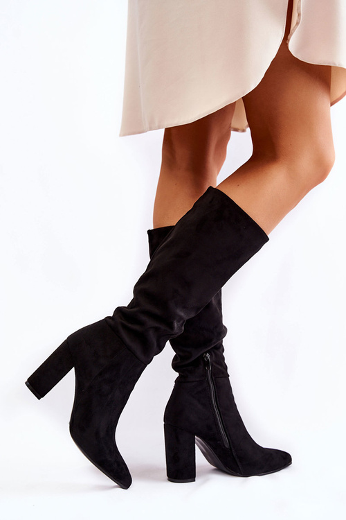 Чорні замшеві чоботи Miriam