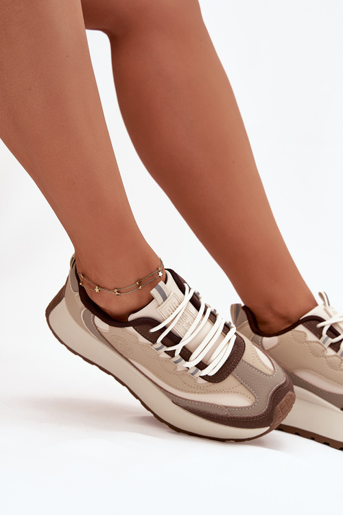 Жіночі Кросівки На Платформі Big Star SS274002 HI-POLY SYSTEM Бежеві